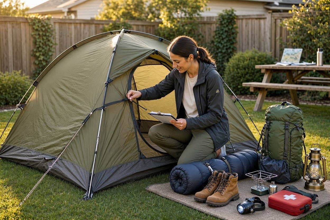Practice home before a camping trip